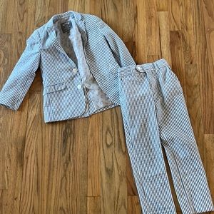Appaman Fine Tailoring Seersucker Blue and White  Suit size 7